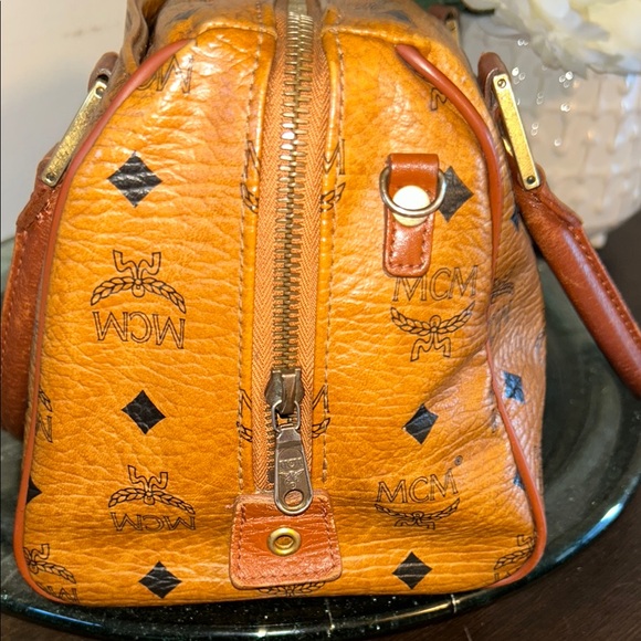MCM Brown Satchel with Gold Accents - Picture 8 of 16